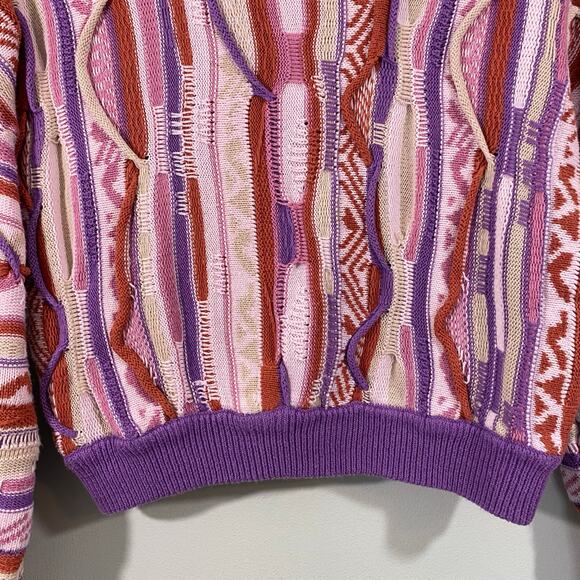 Forever 21 Women Purple 3D Knit Crew Neck Cropped Sweater Size S - Picture 8 of 8